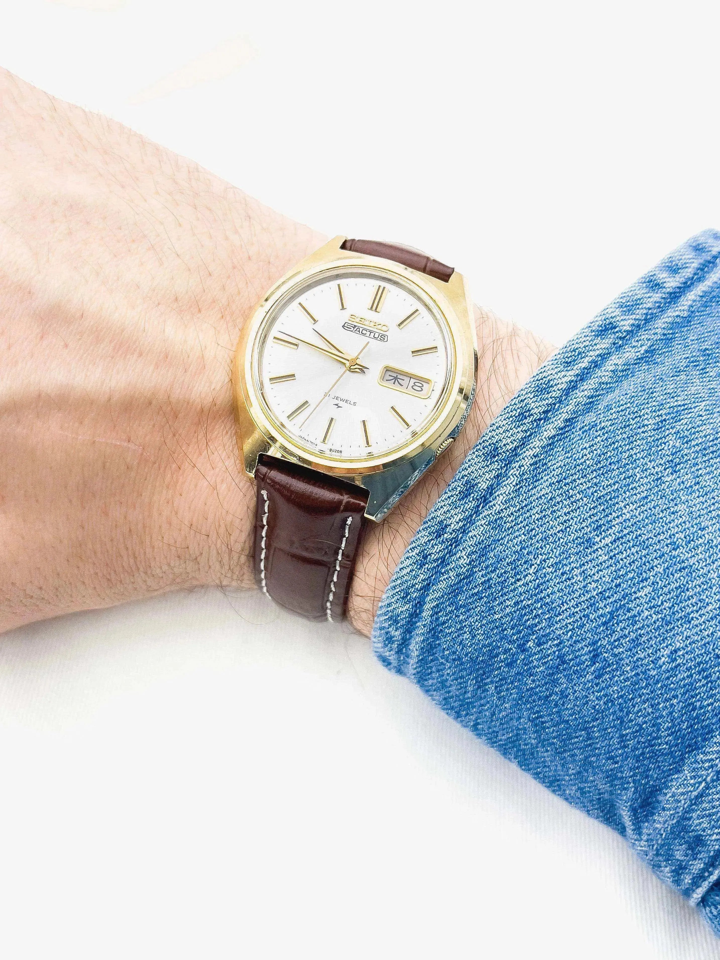 Seiko - 5 Actus Daydate plaqué or Kanji - 1973 - Atelier Victor Paris - Vintage Watch Shop Dubai