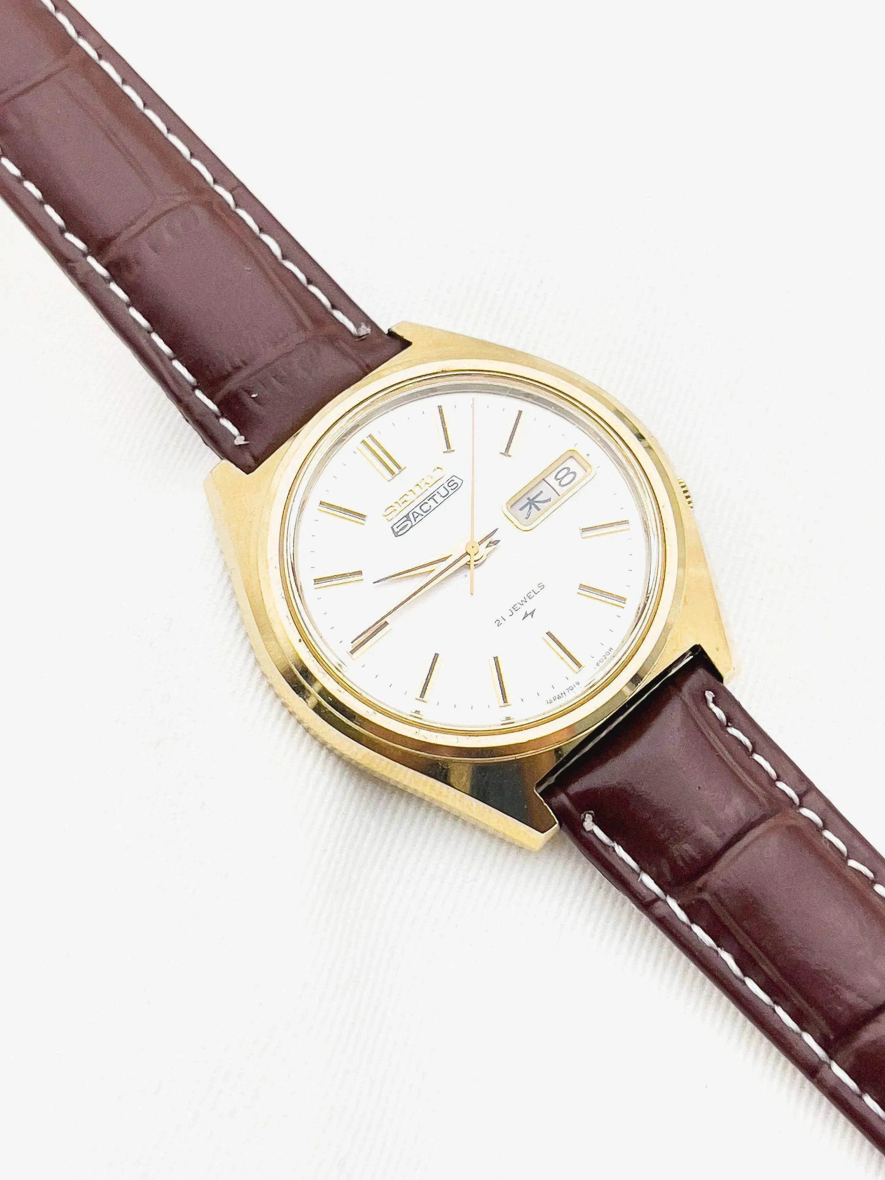 Seiko - 5 Actus Daydate plaqué or Kanji - 1973 - Atelier Victor Paris - Vintage Watch Shop Dubai